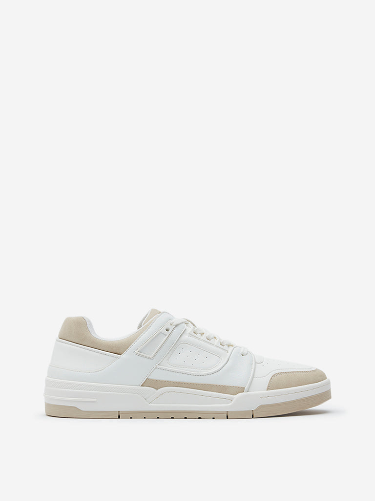 SOLEPLAY White Perforated Lace-Up Sneakers