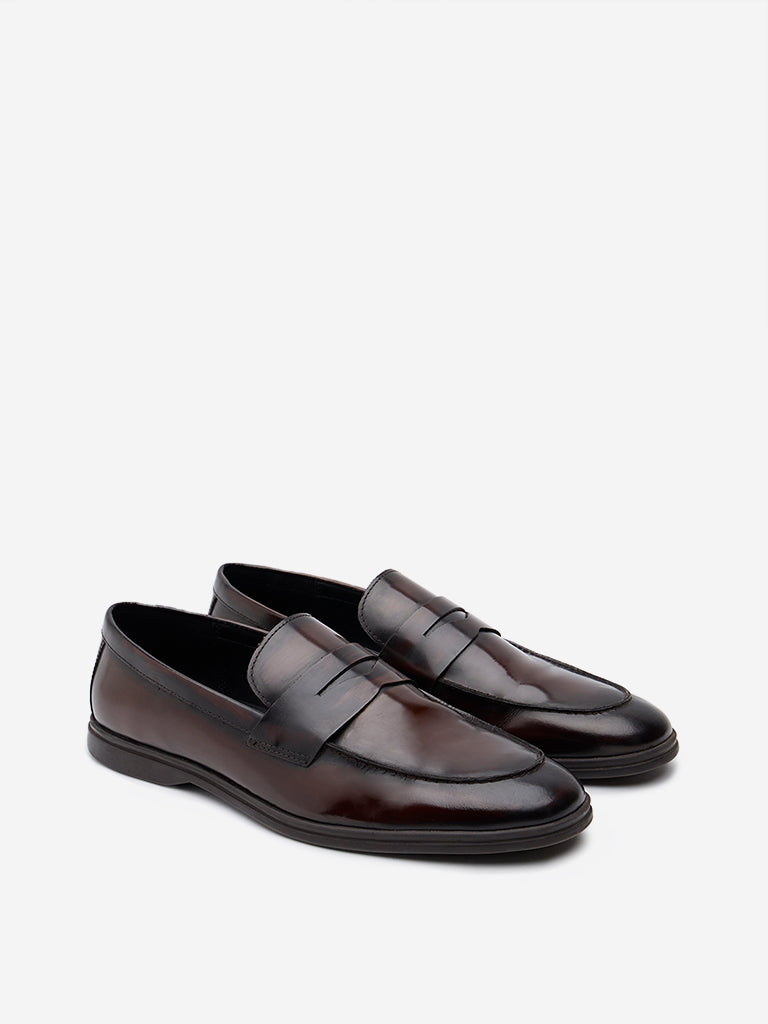 SOLEPLAY Maroon Slip-On Formal Loafers