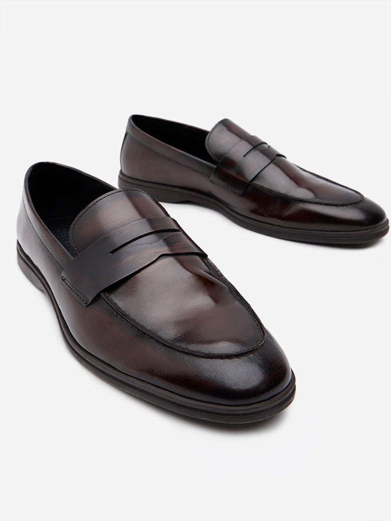 SOLEPLAY Maroon Slip-On Formal Loafers