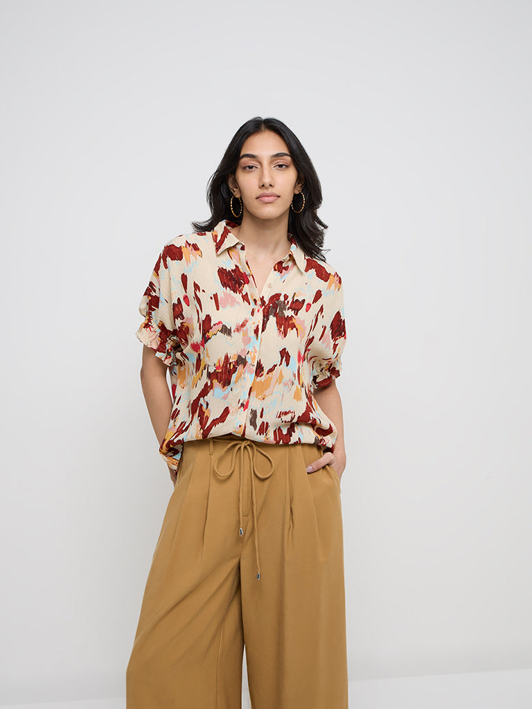 LOV Multicolour Abstract Printed Shirt