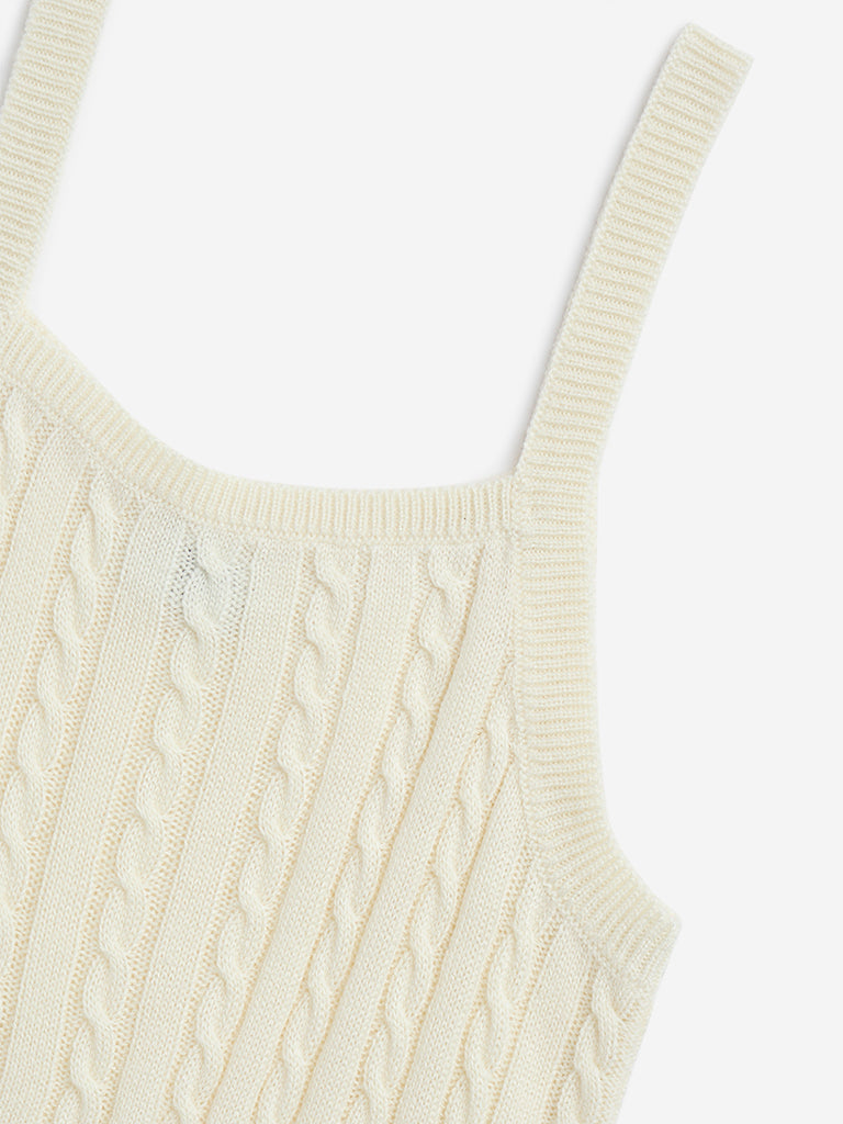 Y&F Kids Off-White Knitted Top