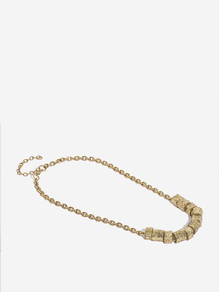 Westside Accessories Gold Square Beads Necklace