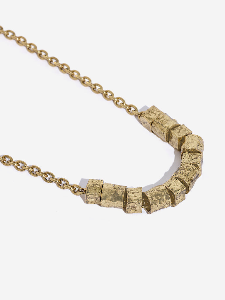 Westside Accessories Gold Square Beads Necklace