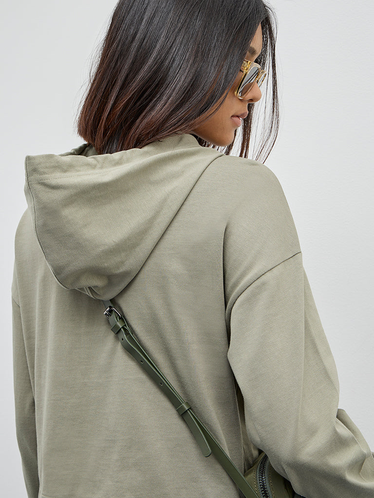 Studiofit Sage Solid Cotton Jacket