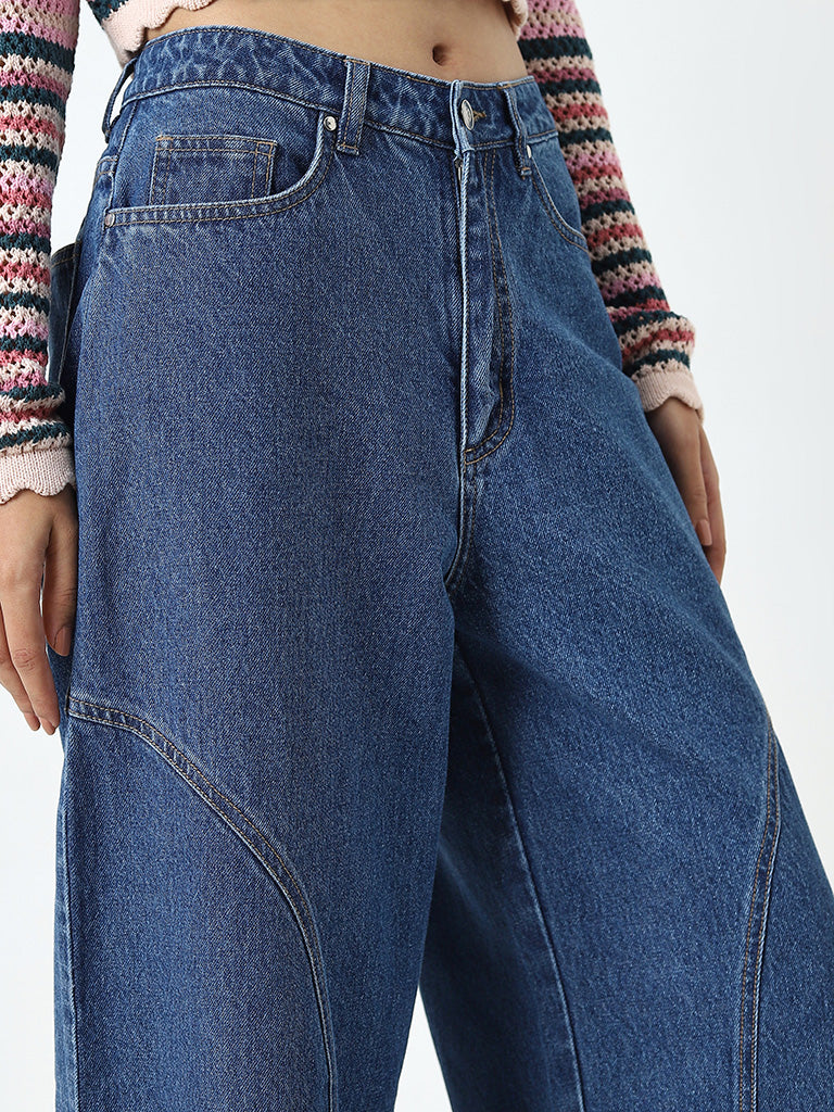 Nuon Blue Wide Leg - Fit Mid - Rise Jeans