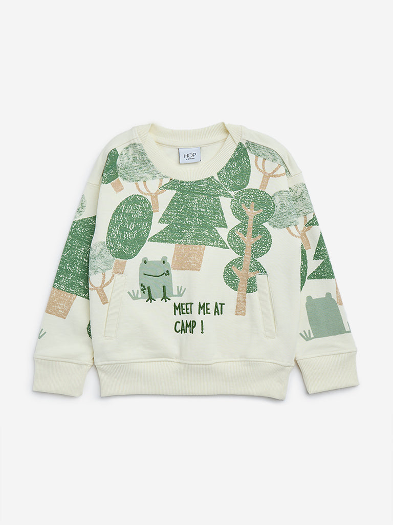 HOP Kids Off-White Nature-Inspired Sweatshirt