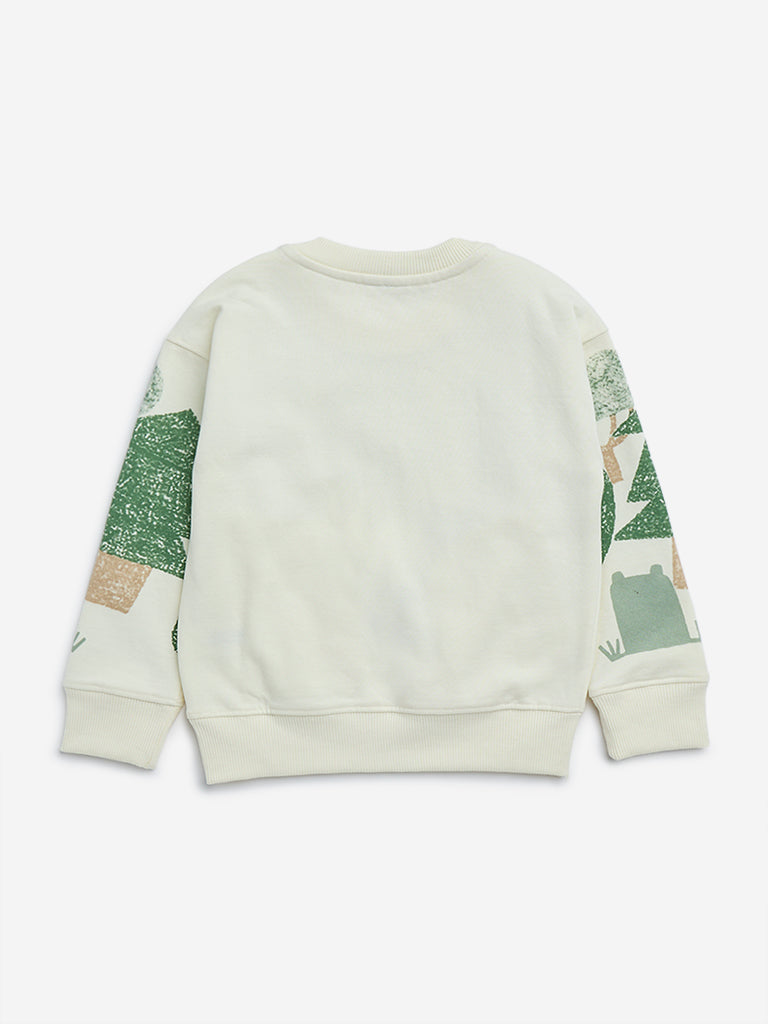 HOP Kids Off-White Nature-Inspired Sweatshirt