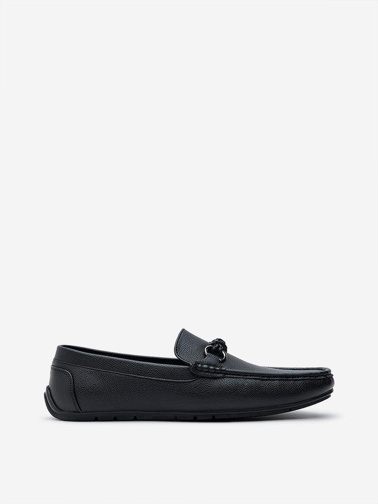 SOLEPLAY Black Metal Detailed Loafers