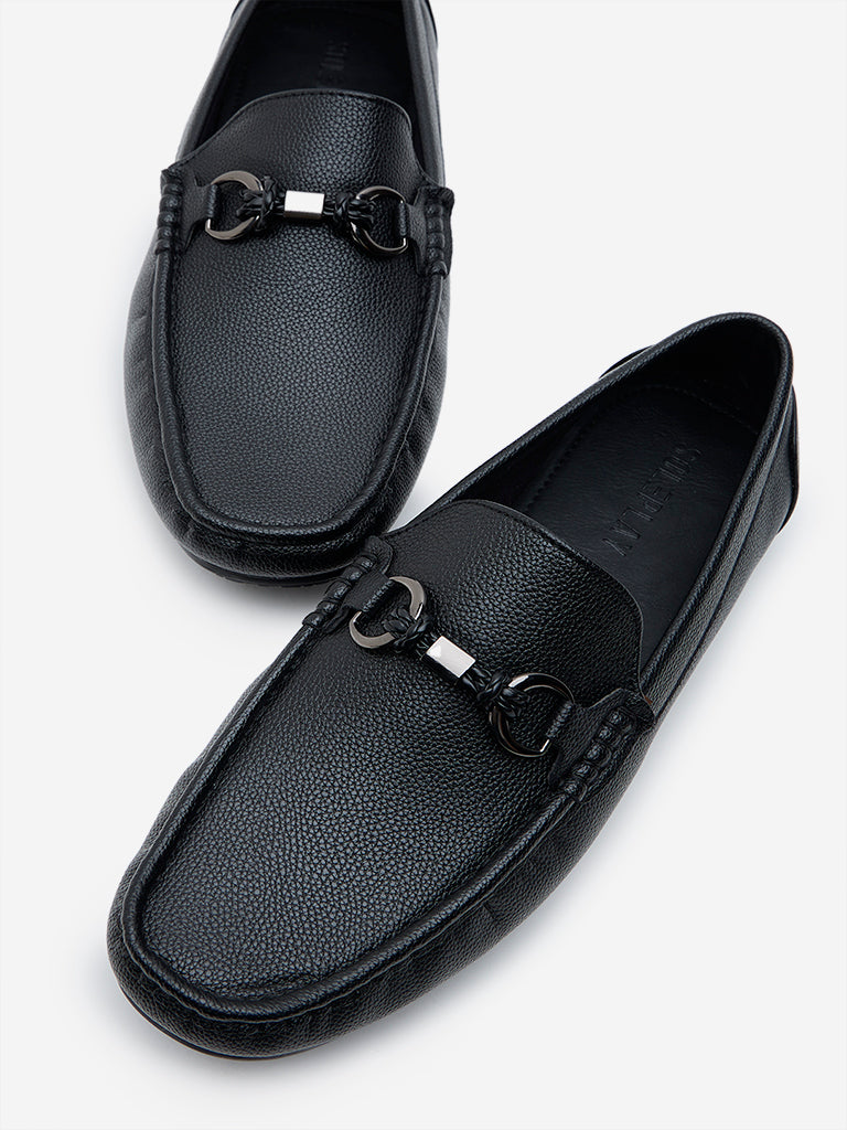 SOLEPLAY Black Metal Detailed Loafers