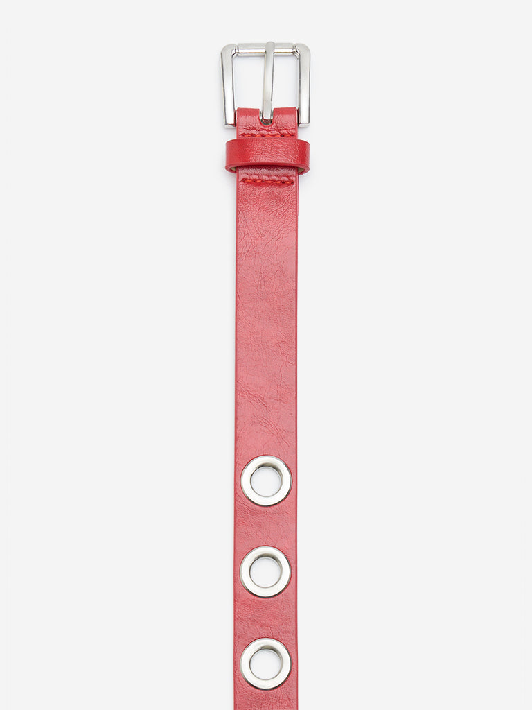 Westside Accessories Red Metal Eyelet Belt (Large)