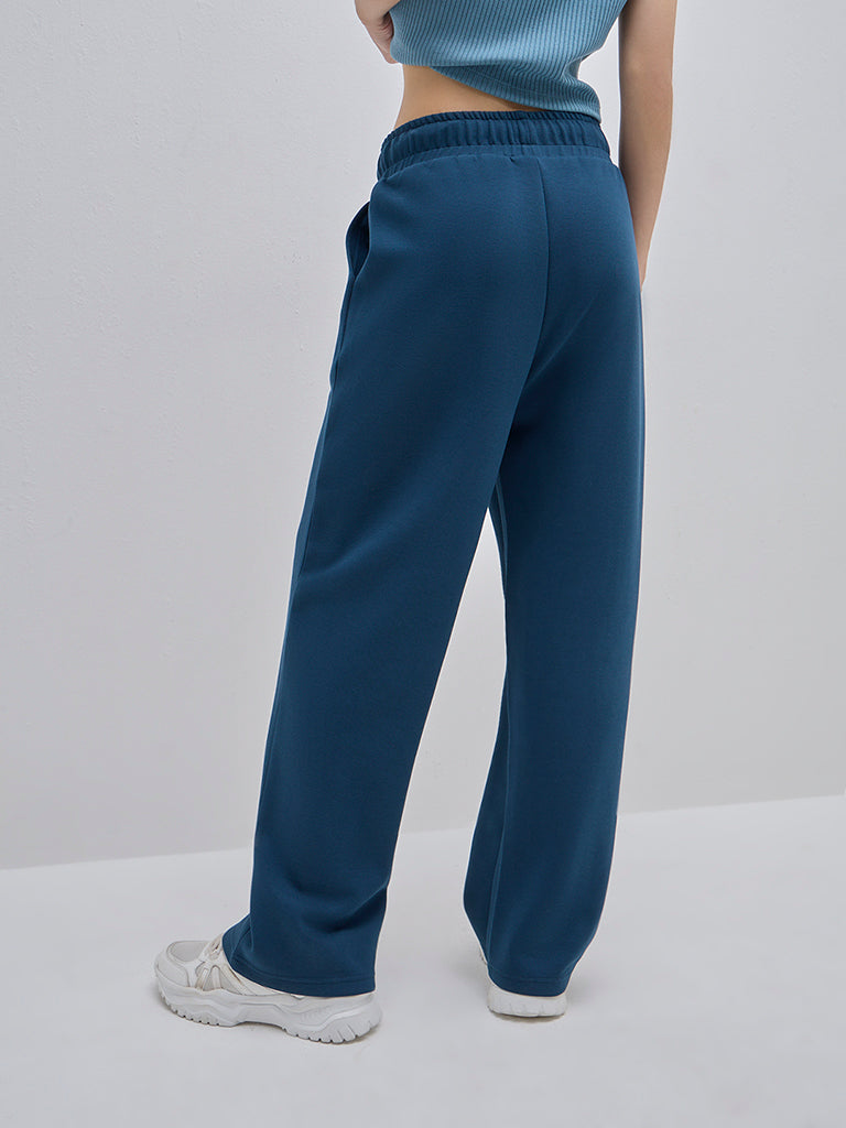 Studiofit Teal High-Rise Track Pants