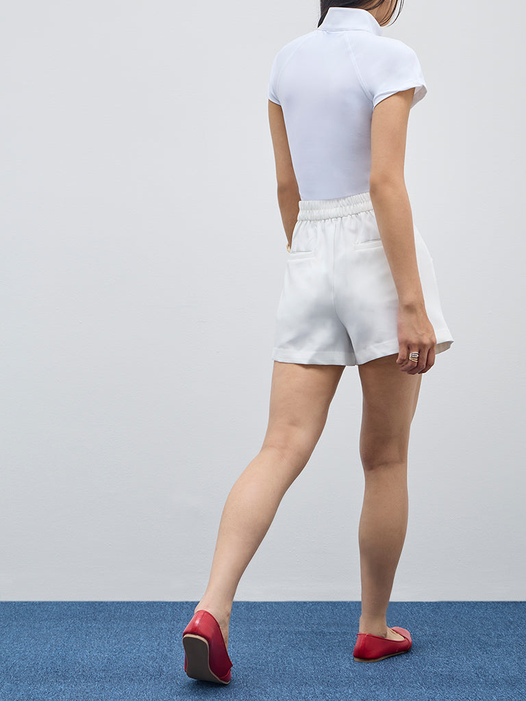 Nuon White High-Rise Shorts