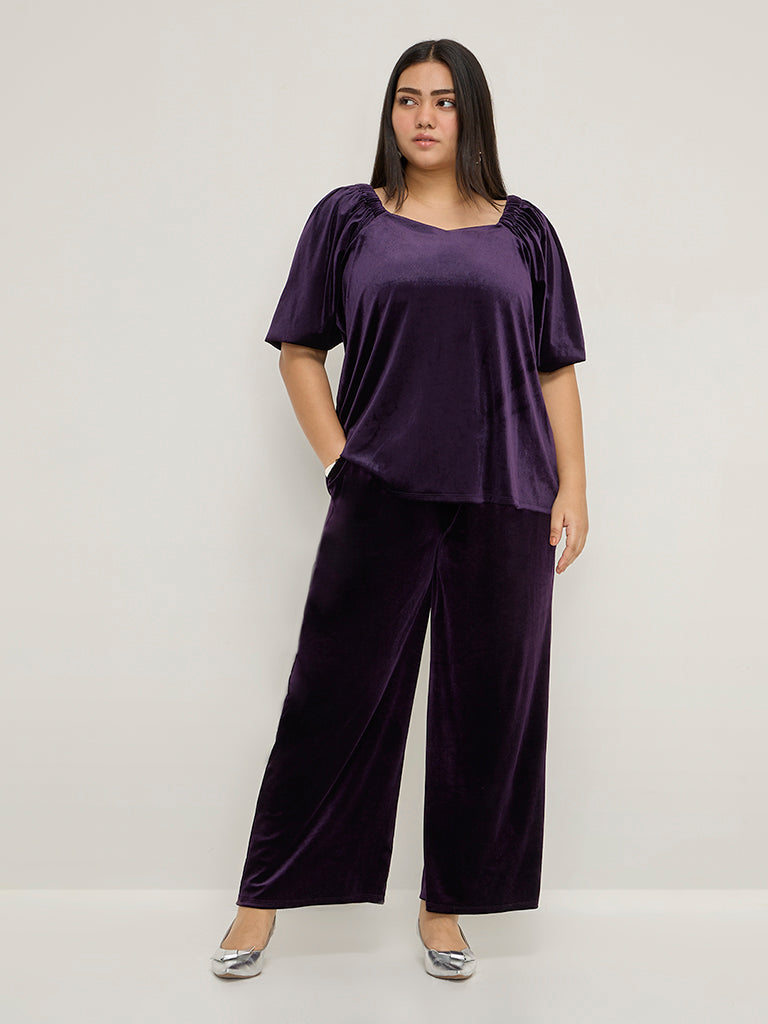 Gia Purple Velveteen Top