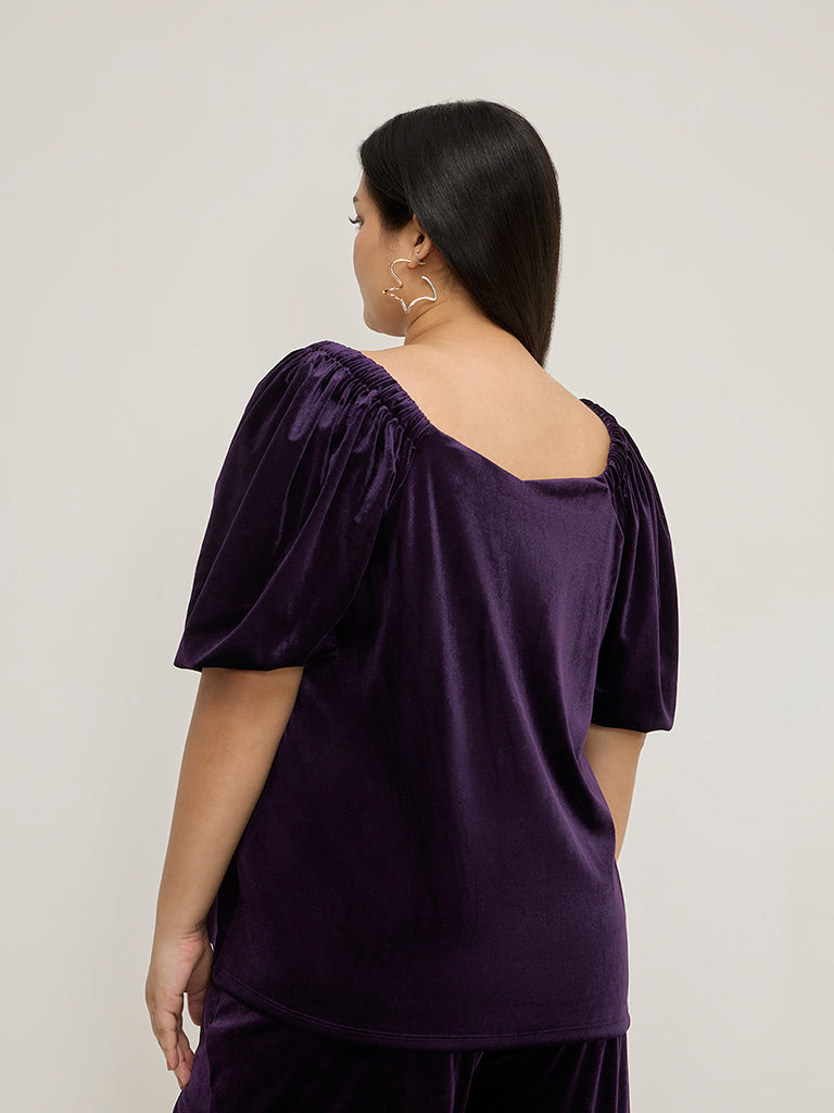 Gia Purple Velveteen Top