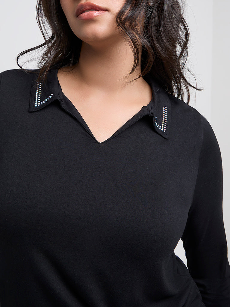 Gia Black Embellished Blouse