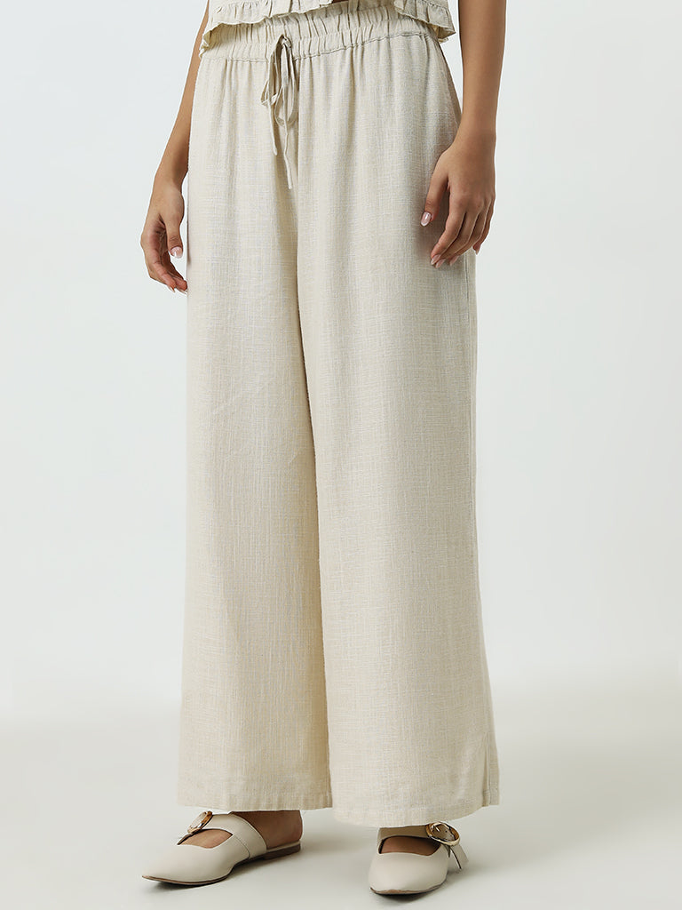 LOV Beige High-Rise Palazzos