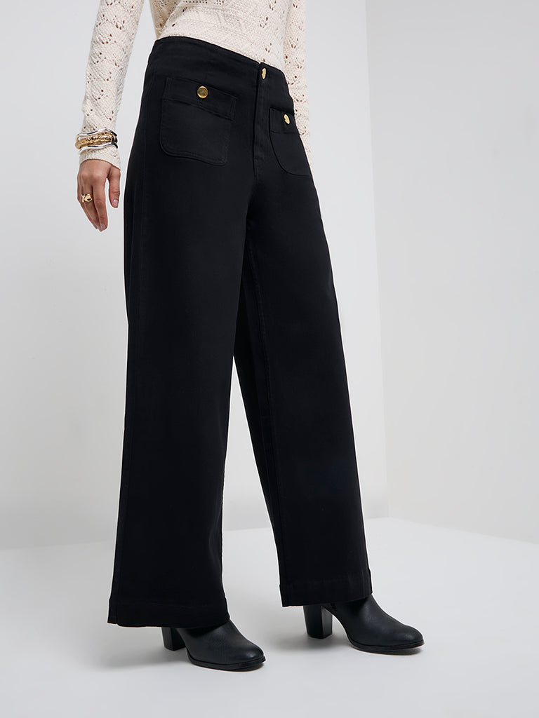 LOV Black Wide Leg - Fit High - Rise Jeans