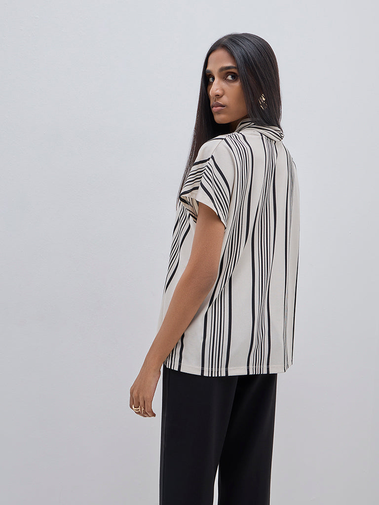 Wardrobe Ivory Off-White Striped Top