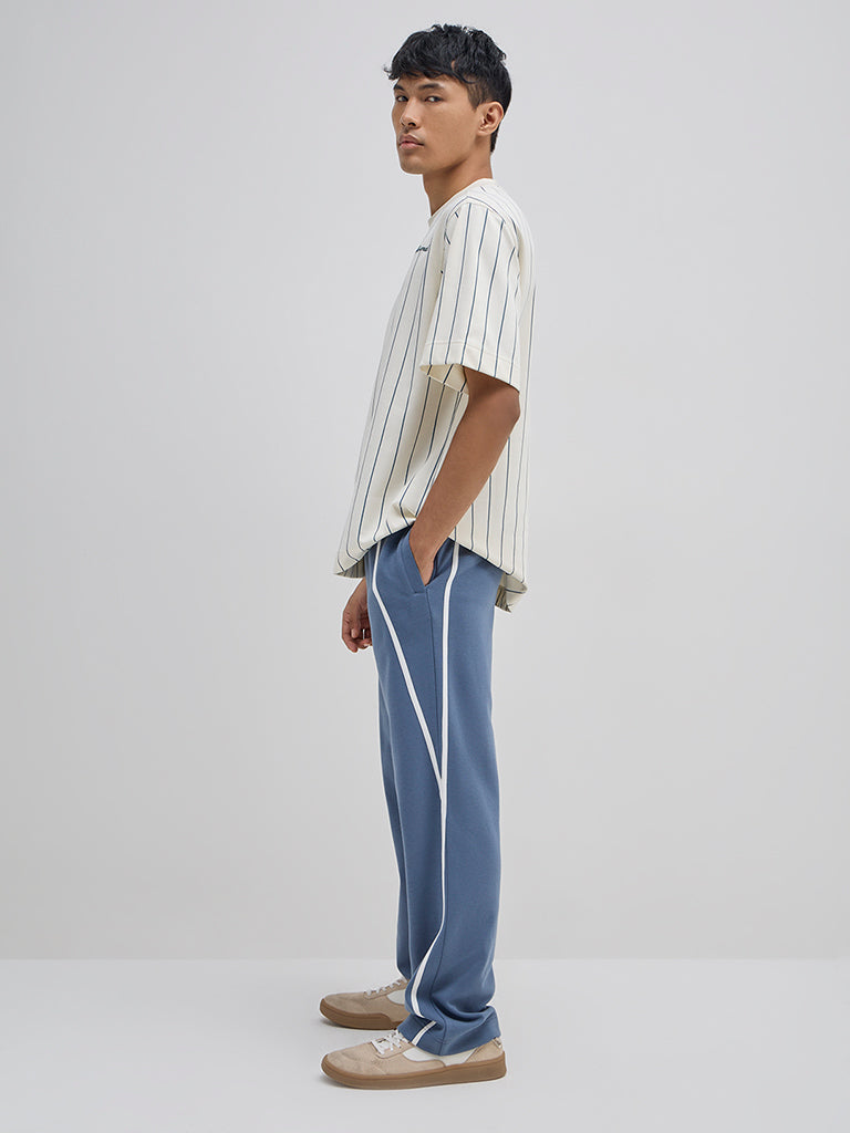 Studiofit Off-White Striped Relaxed-Fit T-Shirt