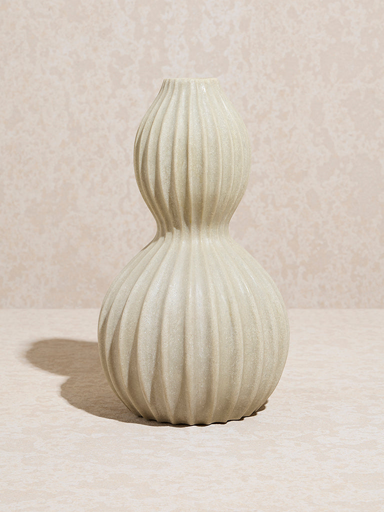 Westside Home Beige Asymmetrical Vase