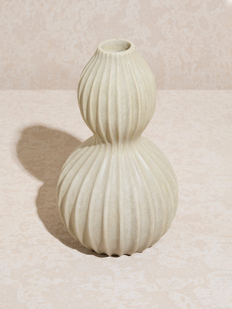 Westside Home Beige Asymmetrical Vase