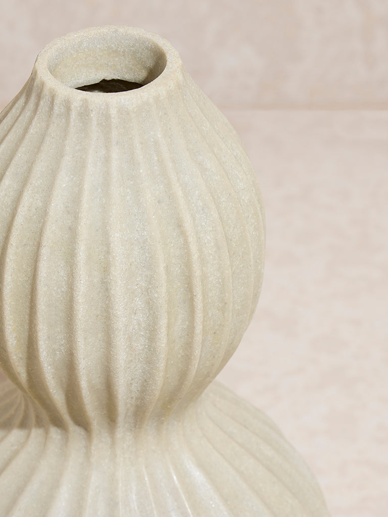 Westside Home Beige Asymmetrical Vase