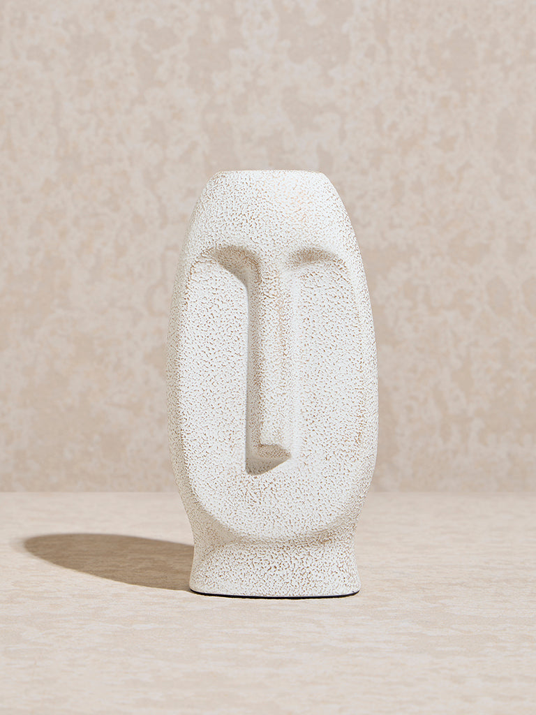 Westside Home Off-White Textured Face Decorative Object