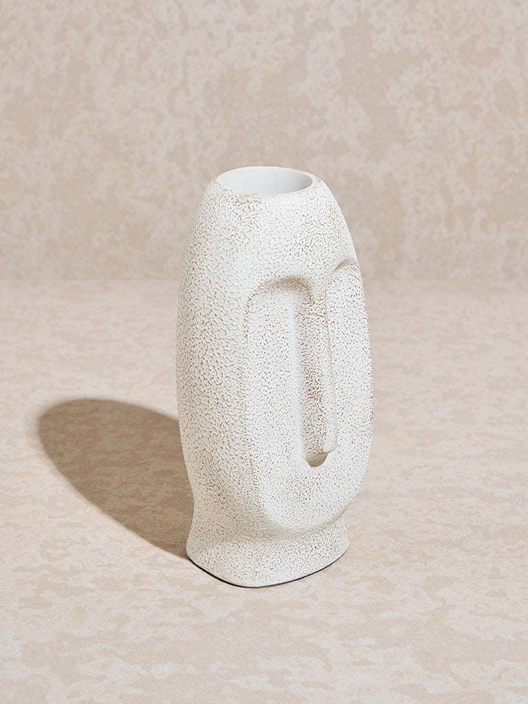 Westside Home Off-White Textured Face Decorative Object