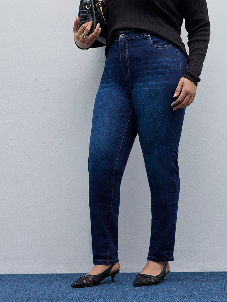 Gia Navy Slim - Fit High - Rise Denim Jeans