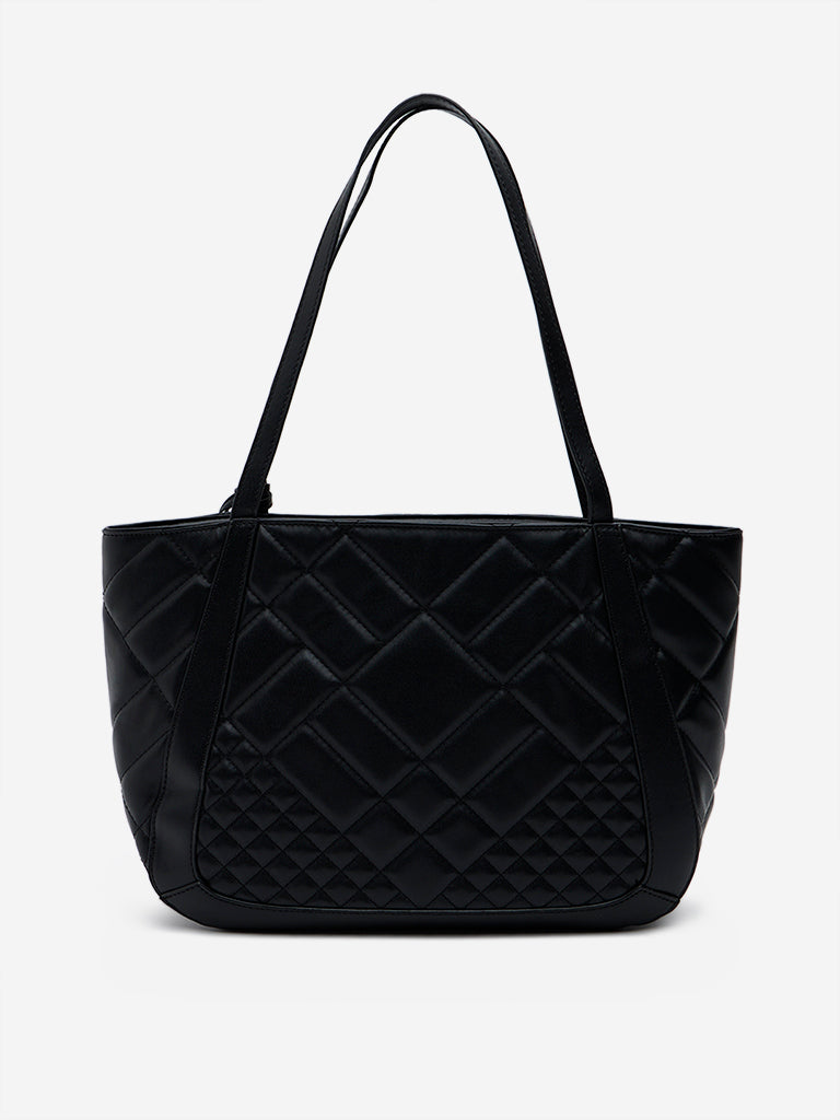 Westside Black Quilted Tote Bag