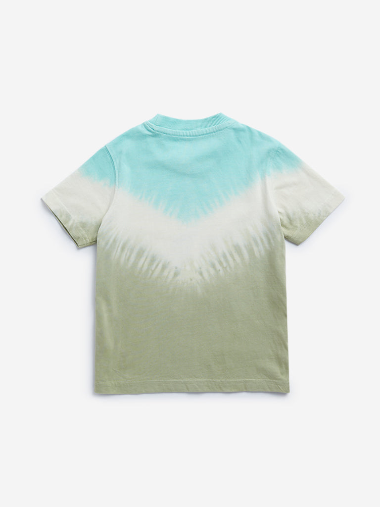 HOP Kids Multicolour Tie-Dye Printed Cotton T-Shirt