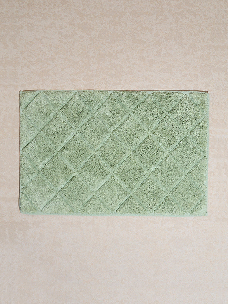 Westside Home Green Diamond Design Bath Mat