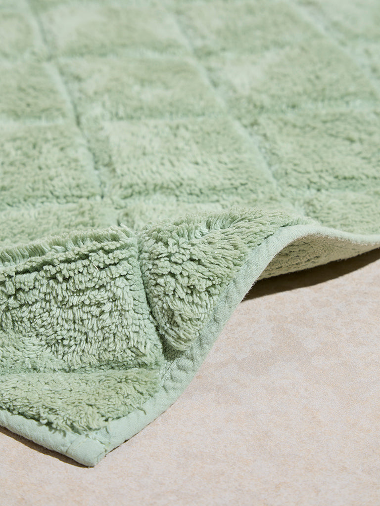 Westside Home Green Diamond Design Bath Mat