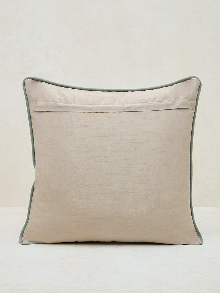 Westside Home White Botanical Design Cushion Cover