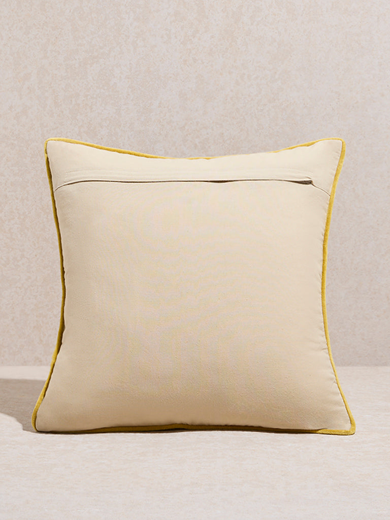 Westside Home Sage and Yellow Floral Printed Cushion Cover