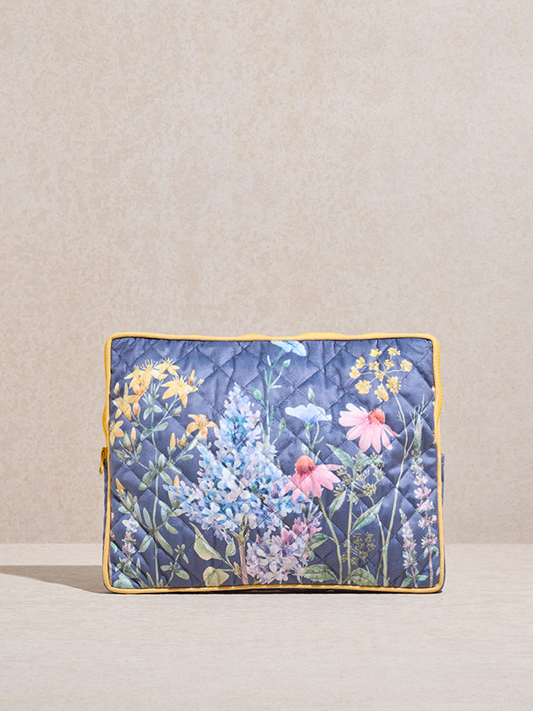 Westside Home Dusty Blue Botanical Design Laptop Bag