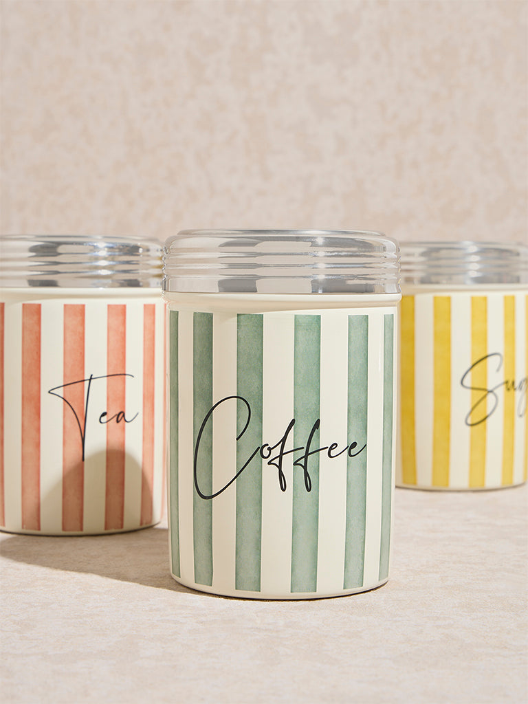 Westside Home Multicolour Stripe Printed Jar (Set of 3)