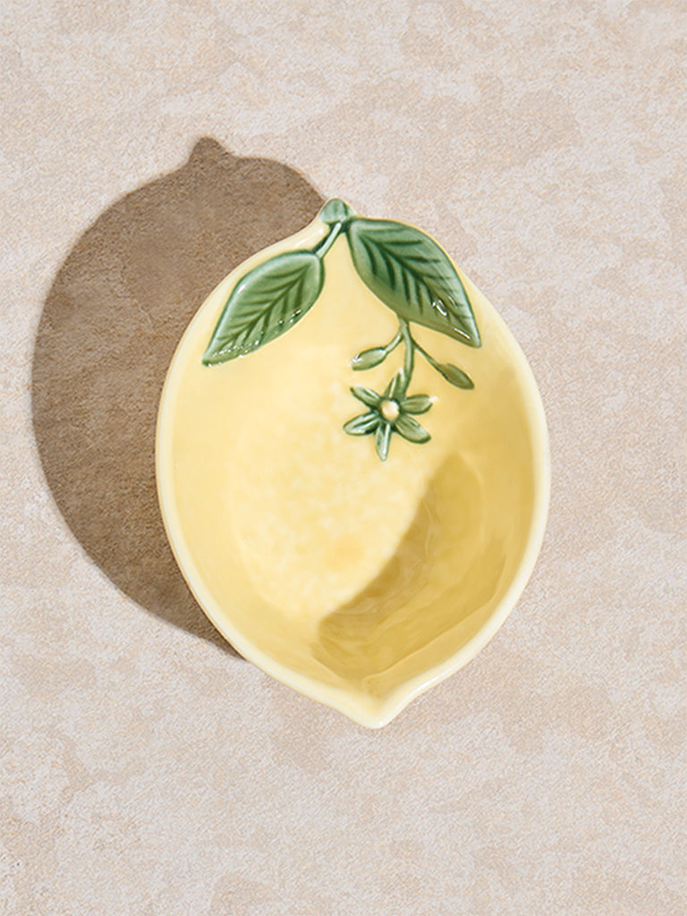 Westside Home Yellow Lemon-Shaped Bowl