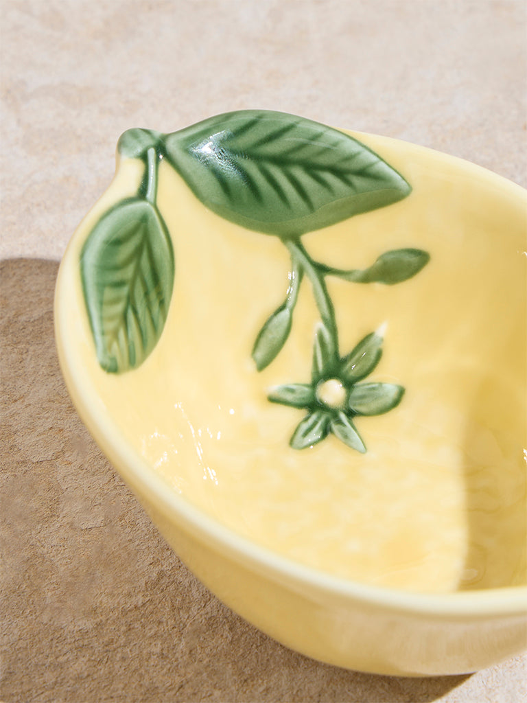 Westside Home Yellow Lemon-Shaped Bowl