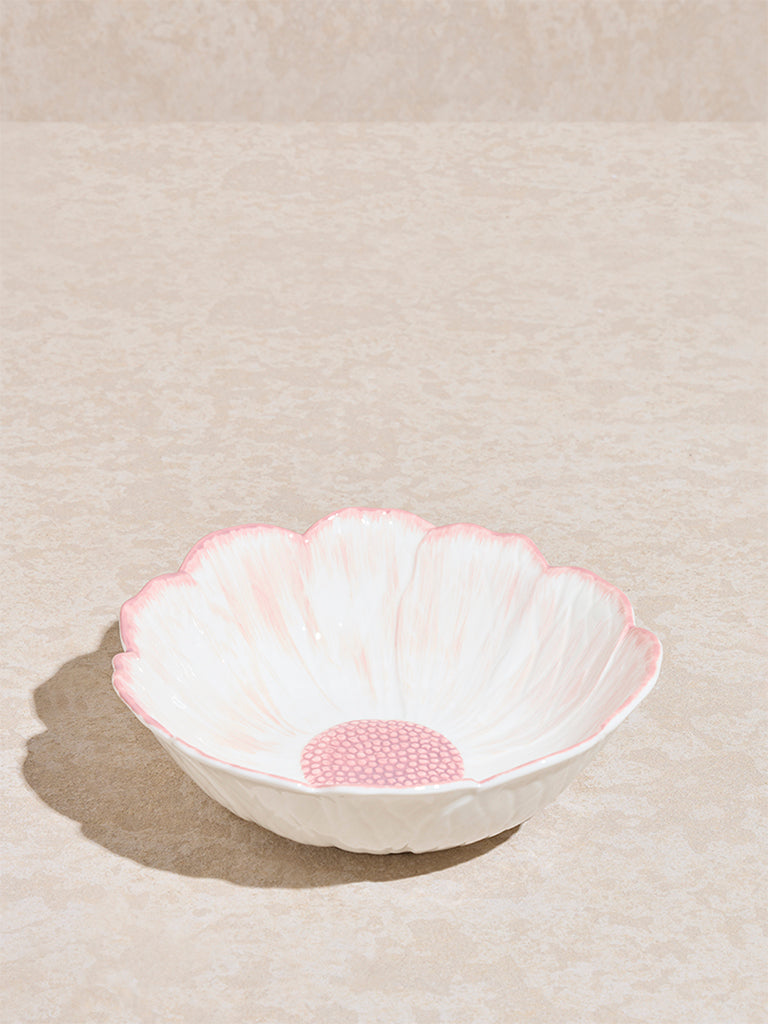 Westside Home Pink Flower Design Bowl - Large