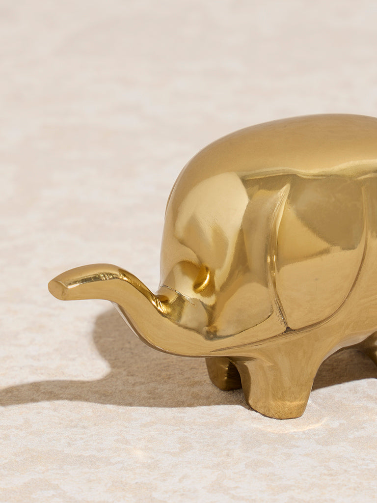 Westside Home Gold Baby Elephant Decorative Object