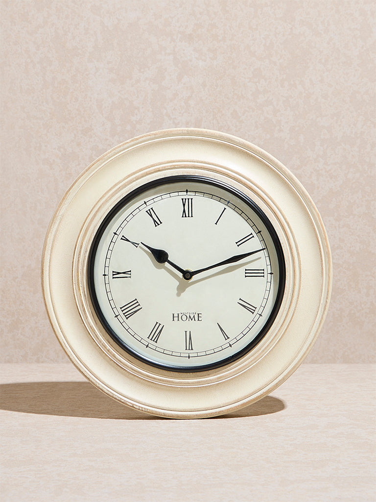 Westside Home Beige Wooden Wall Clock