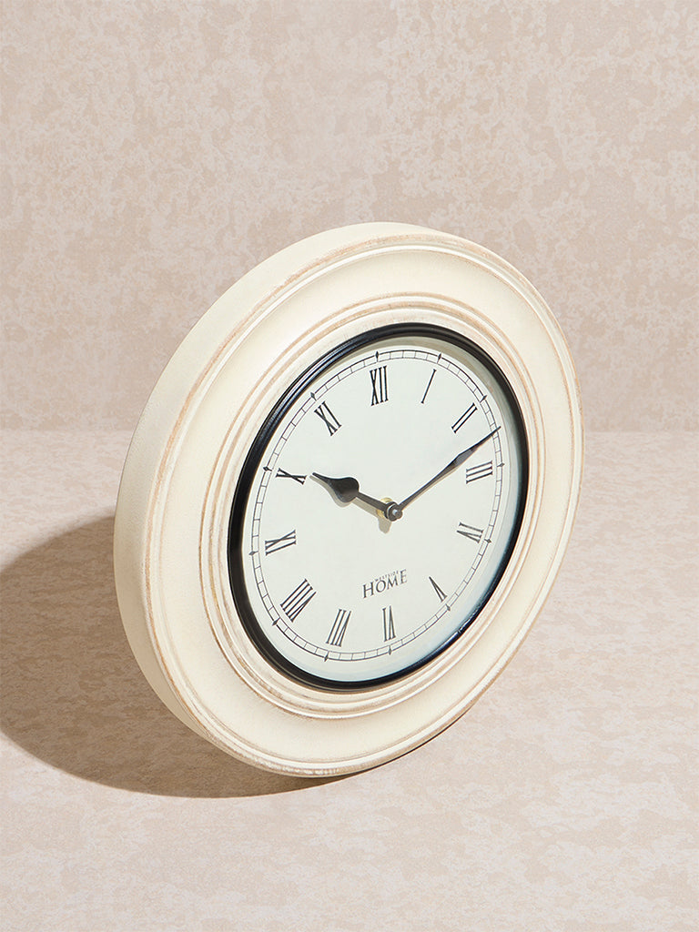 Westside Home Beige Wooden Wall Clock