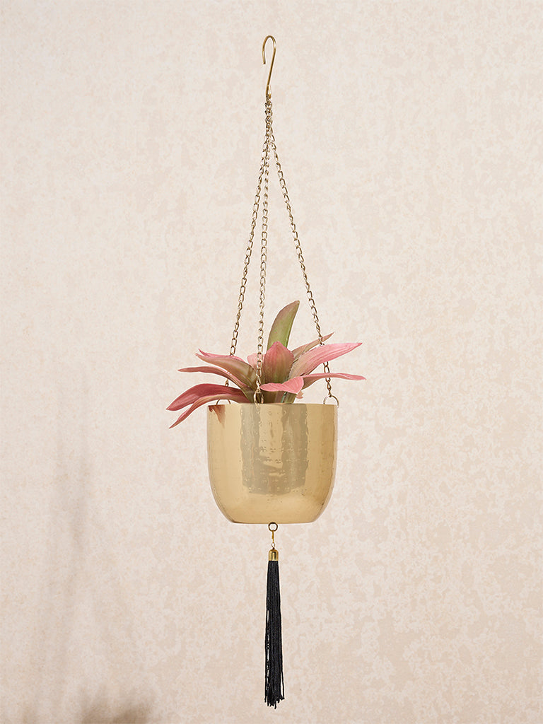 Westside Home Gold Etched Hanging Planter