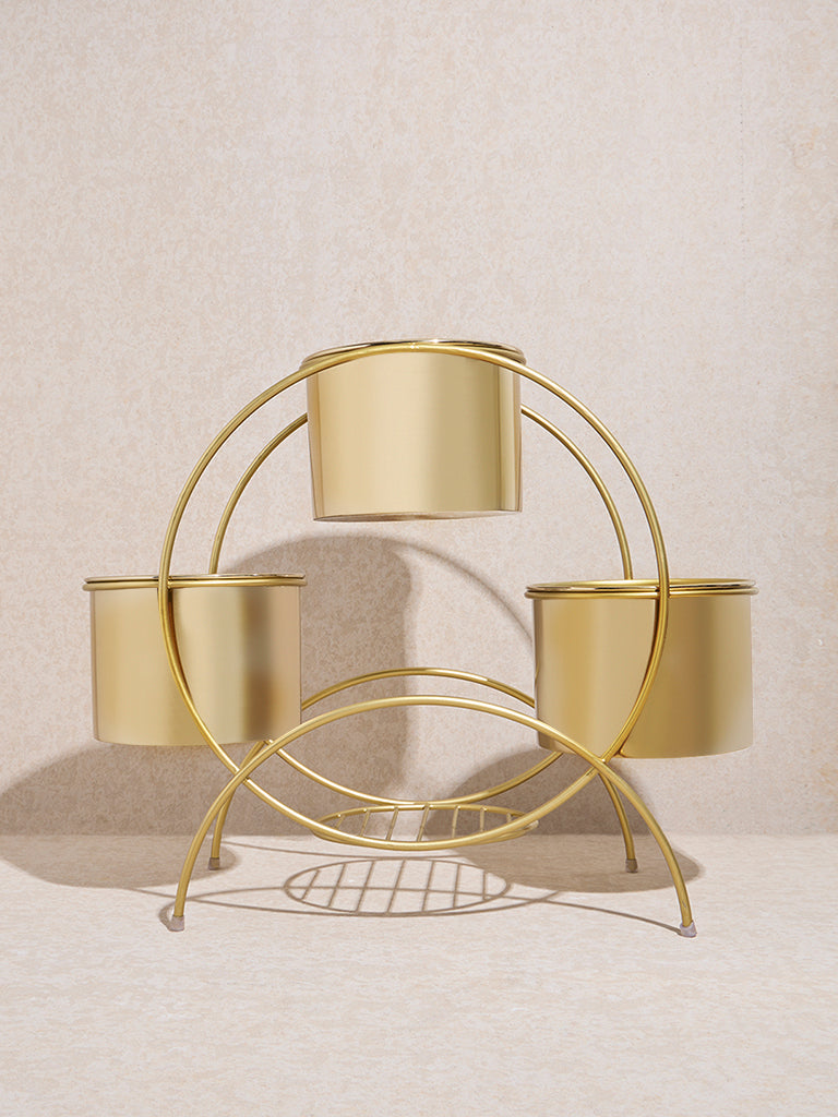 Westside Home Gold Three-Tiered Planter