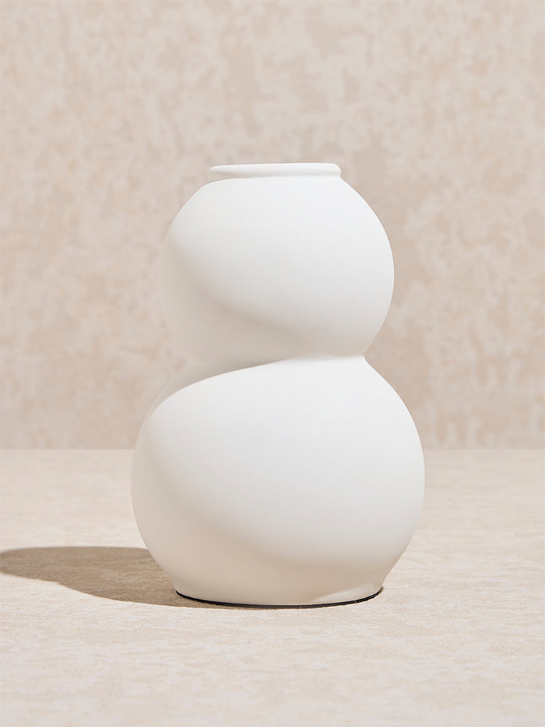 Westside Home White Double Bubble Vase