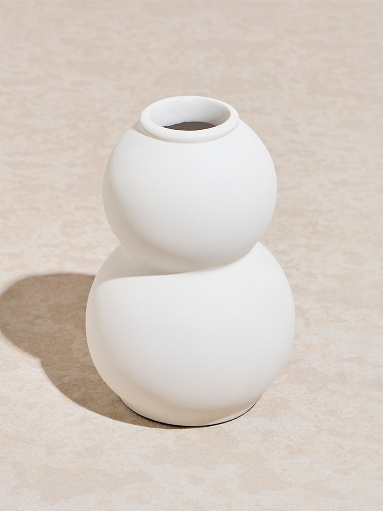 Westside Home White Double Bubble Vase