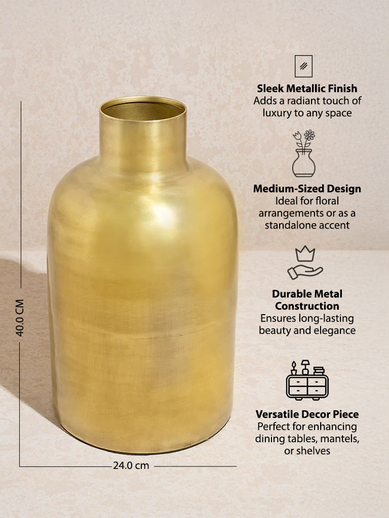 Westside Home Gold Metal Vase - Medium