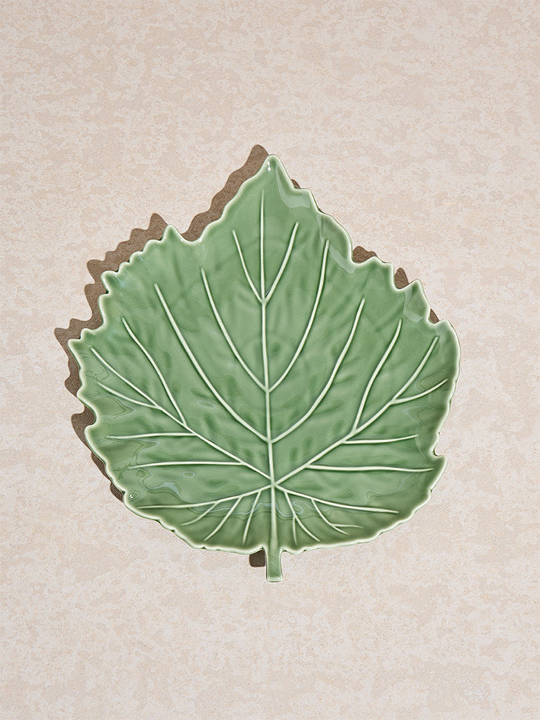 Westside Home Green Leaf Serving Platter