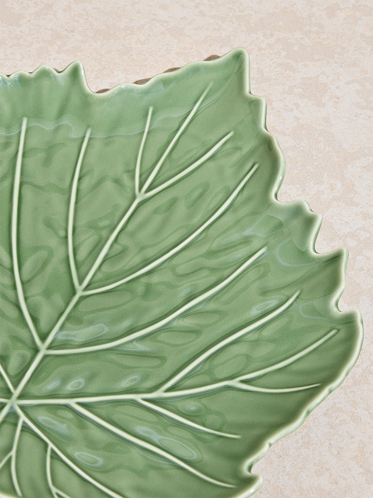 Westside Home Green Leaf Serving Platter